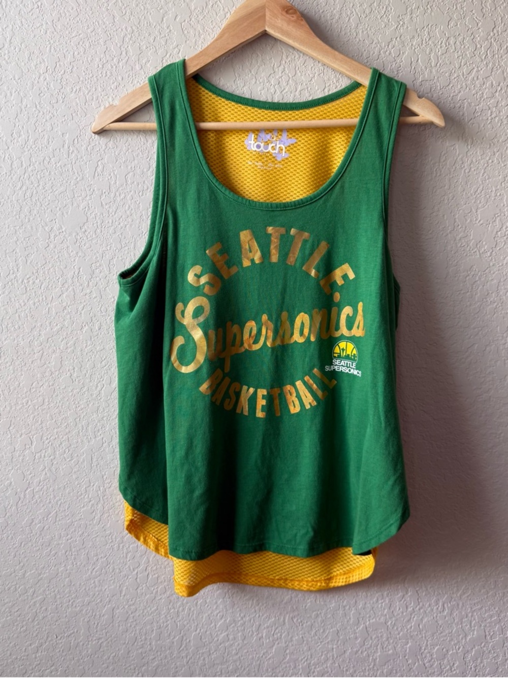 Seattle Supersonics Green & Yellow Tank Top